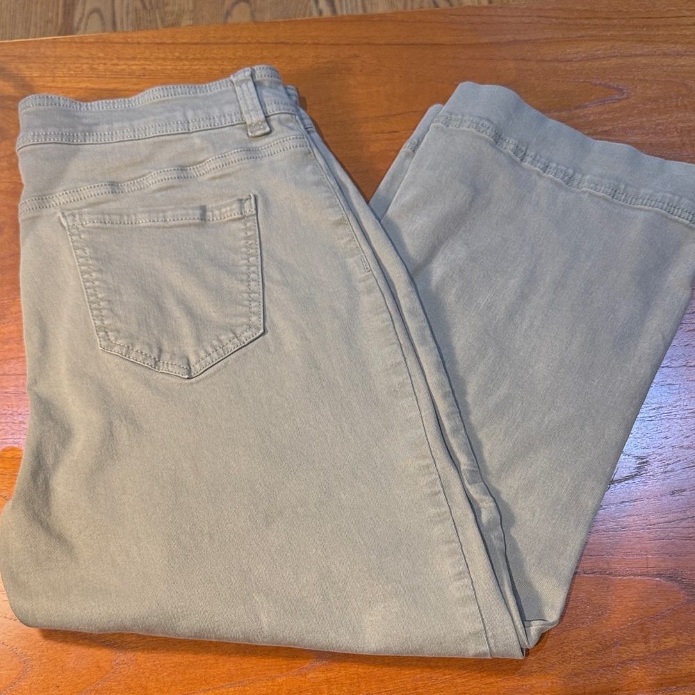 Buffalo Women's Seagrass Green High Rise Soft Stretch Crop Pant - 12